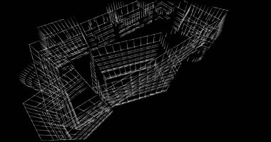 soyut mimari duvar kağıdı tasarımı, dijital konsept arkaplan