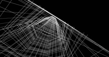 Mimari sanat konseptinde soyut çizgiler, minimum geometrik şekiller. 