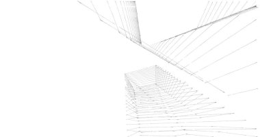 Mimari sanat konseptinde soyut çizgiler, minimum geometrik şekiller. 