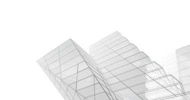 Mimari sanat konseptinde soyut çizgiler, minimum geometrik şekiller. 