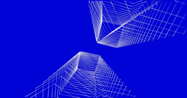 Mimari sanat konseptinde soyut çizgiler, minimum geometrik şekiller. 