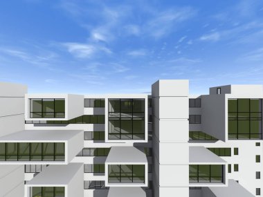 mimari sanat konsepti, minimum geometrik şekiller. 