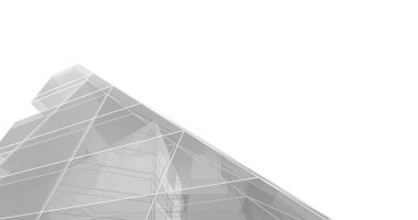 Mimari sanat konseptinde soyut çizgiler, minimum geometrik şekiller. 