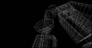 soyut mimari duvar kağıdı tasarımı, dijital konsept arkaplan