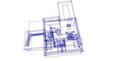Mimari sanat konseptinde soyut çizgiler, minimum geometrik şekiller. 