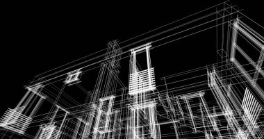 soyut mimari duvar kağıdı tasarımı, dijital konsept arkaplan