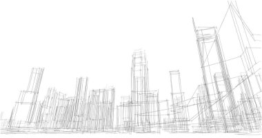 soyut mimari duvar kağıdı tasarımı, dijital konsept arkaplan