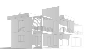 Mimari sanat konseptinde soyut çizgiler, minimum geometrik şekiller. 