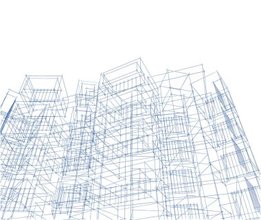 Mimari sanat konseptinde soyut çizgiler, minimum geometrik şekiller. 