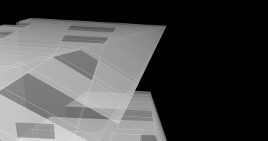 Mimari sanat konseptinde soyut çizgiler, minimum geometrik şekiller. 