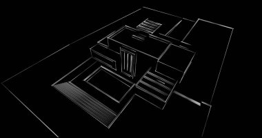 soyut mimari duvar kağıdı tasarımı, dijital konsept arkaplan