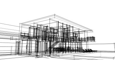 soyut mimari duvar kağıdı tasarımı, dijital konsept arkaplan