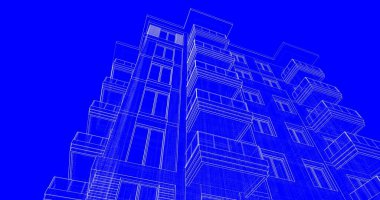 soyut mimari duvar kağıdı tasarımı, dijital konsept arkaplan