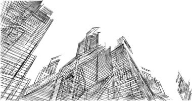 soyut mimari duvar kağıdı tasarımı, dijital konsept arkaplan