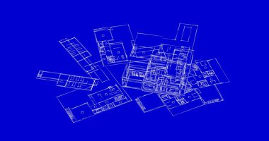 Mimari sanat konseptinde soyut çizgiler, minimum geometrik şekiller. 