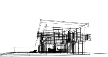 soyut mimari duvar kağıdı tasarımı, dijital konsept arkaplan