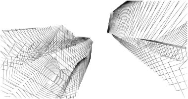 Mimari sanat konseptinde soyut çizgiler, minimum geometrik şekiller. 