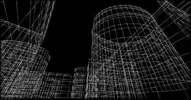soyut mimari duvar kağıdı tasarımı, dijital konsept arkaplan