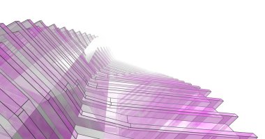 Mimari sanat konseptinde soyut çizgiler, minimum geometrik şekiller. 