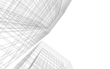 Mimari sanat konseptinde soyut çizgiler, minimum geometrik şekiller. 