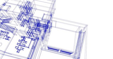 Mimari sanat konseptinde soyut çizgiler, minimum geometrik şekiller. 