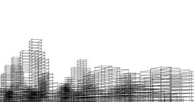 soyut mimari duvar kağıdı tasarımı, dijital konsept arkaplan