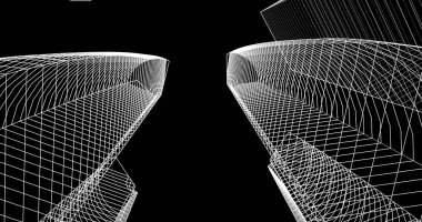 soyut mimari duvar kağıdı tasarımı, dijital konsept arkaplan