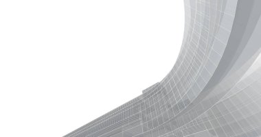 Mimari sanat konseptinde soyut çizgiler, minimum geometrik şekiller. 