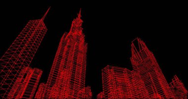 Mimari sanat konseptinde soyut çizgiler, minimum geometrik şekiller. 