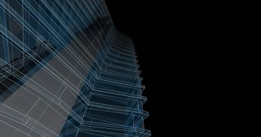 Mimari sanat konseptinde soyut çizgiler, minimum geometrik şekiller. 