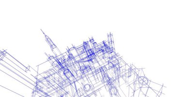 soyut mimari duvar kağıdı tasarımı, dijital konsept arkaplan
