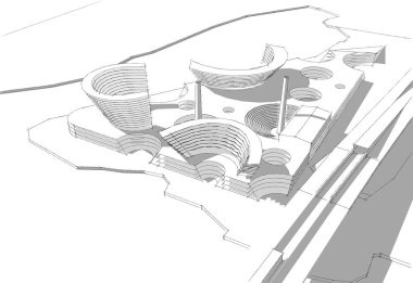 soyut mimari duvar kağıdı tasarımı, dijital konsept arkaplan