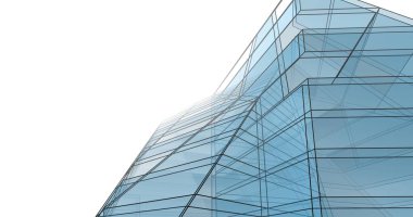 Mimari sanat konseptinde soyut çizgiler, minimum geometrik şekiller. 