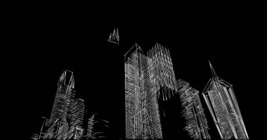 soyut mimari duvar kağıdı tasarımı, dijital konsept arkaplan