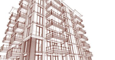 soyut mimari duvar kağıdı tasarımı, dijital konsept arkaplan