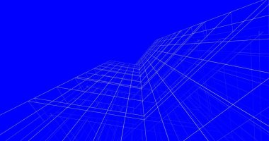 Mimari sanat konseptinde soyut çizgiler, minimum geometrik şekiller. 