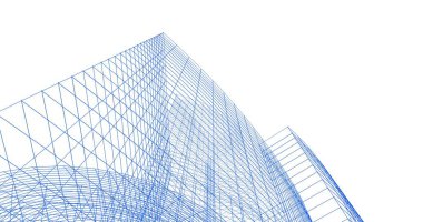 Mimari sanat konseptinde soyut çizgiler, minimum geometrik şekiller. 