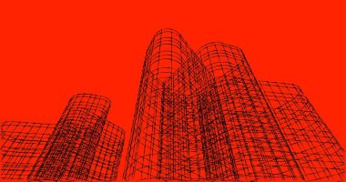 soyut mimari duvar kağıdı tasarımı, dijital konsept arkaplan