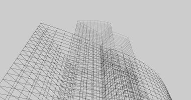 Mimari sanat konseptinde soyut çizgiler, minimum geometrik şekiller. 