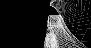 soyut mimari duvar kağıdı tasarımı, dijital konsept arkaplan