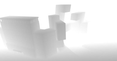 Arkaplanda mimari bina 3d illüstrasyon