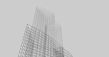 Mimari sanat konseptinde soyut çizgiler, minimum geometrik şekiller. 