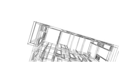 soyut mimari duvar kağıdı tasarımı, dijital konsept arkaplan