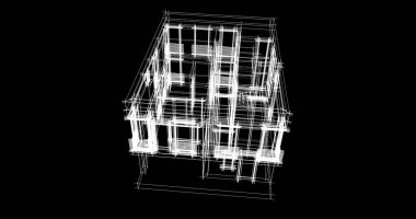 Mimari sanat konseptinde soyut çizgiler, minimum geometrik şekiller. 
