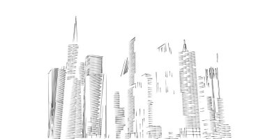 Arkaplanda mimari bina 3d illüstrasyon