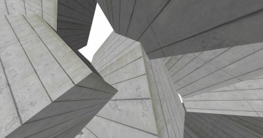 Mimari sanat konseptinde soyut çizgiler, minimum geometrik şekiller. 