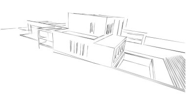 soyut mimari duvar kağıdı tasarımı, dijital konsept arkaplan