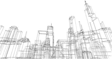 soyut mimari duvar kağıdı tasarımı, dijital konsept arkaplan