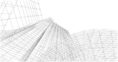 Mimari sanat konseptinde soyut çizgiler, minimum geometrik şekiller. 
