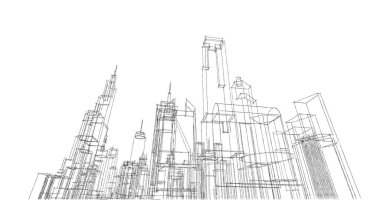 soyut mimari duvar kağıdı tasarımı, dijital konsept arkaplan